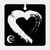 Tourmaline Moon Heart Car Ornament (Achterkant)