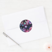 Tourmaline Opal Celestial Moon Luxury Aesthetic Ronde Sticker (Envelop)