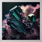 Tourmaline Ore Macro Poster - Pegmatite Deposito P (Voorkant)