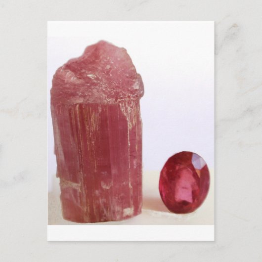 Tourmaline rubellite briefkaart (Voorkant)
