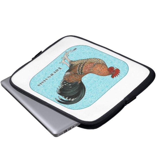 Tournaisis Rooster Laptop Sleeve (Voorkant onderkant)
