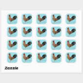 Tournaisis Rooster Vierkante Sticker (Vel)