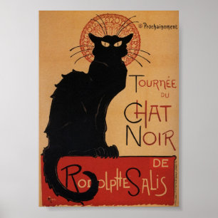 Tourne du chat noir vintage adverteren poster
