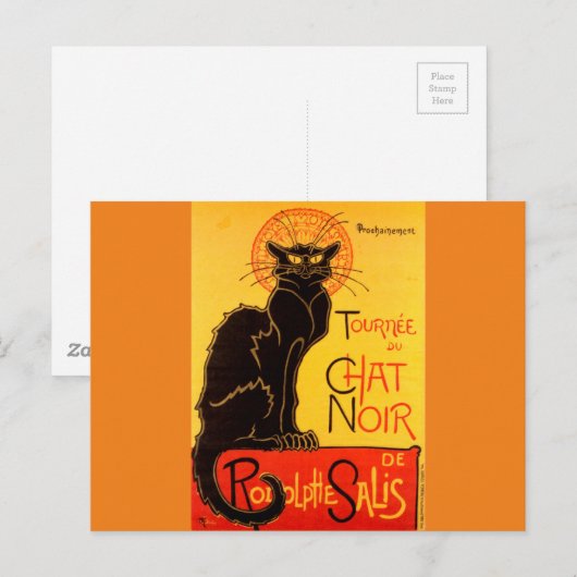 tournee de Chat Noir Black Cat Briefkaart (Voorkant / Achterkant)