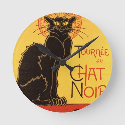  tournee de Chat Noir Black Cat Ronde Klok (Voorkant)