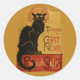 Tournee de Chat Noir Black Cat Ronde Sticker
