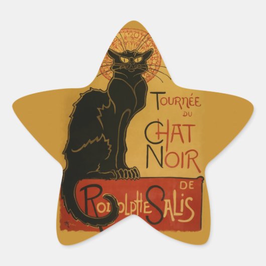 Tournee de Chat Noir Black Cat Ster Sticker (Voorkant)