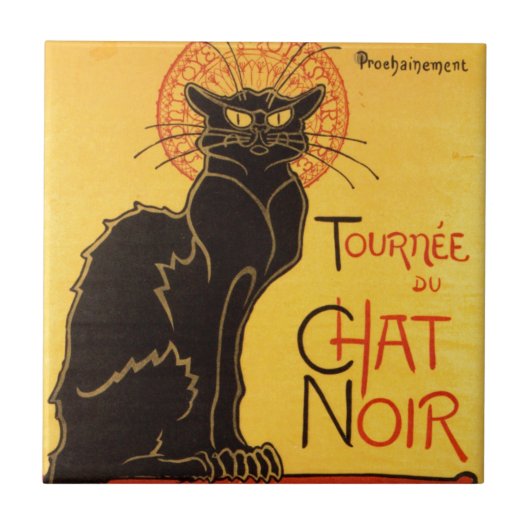tournee de Chat Noir Black Cat Tegeltje (Voorkant)