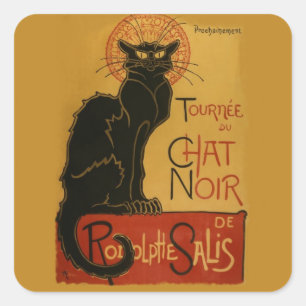 Tournee de Chat Noir Black Cat Vierkante Sticker