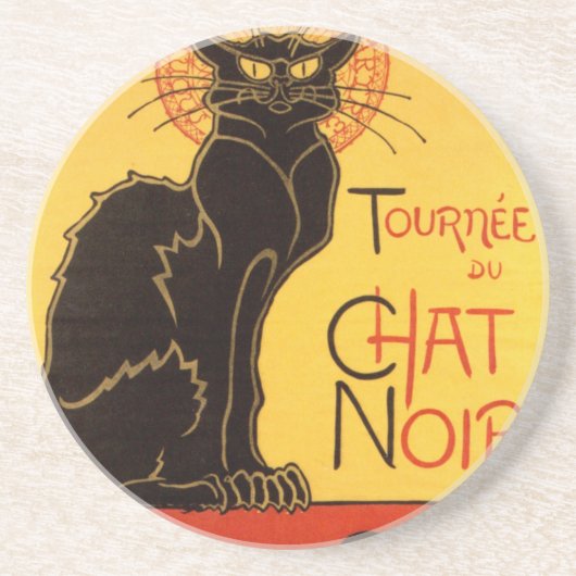  tournee de Chat Noir Black Cat Zandsteen Onderzetter (Voorkant)
