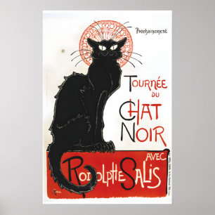 Tournee du Chat Noir 1896 Vintage Stijl Katten Kun Poster