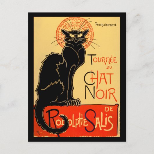 Tournée du Chat Noir de Rodolphe Salis with Border Briefkaart (Voorkant)