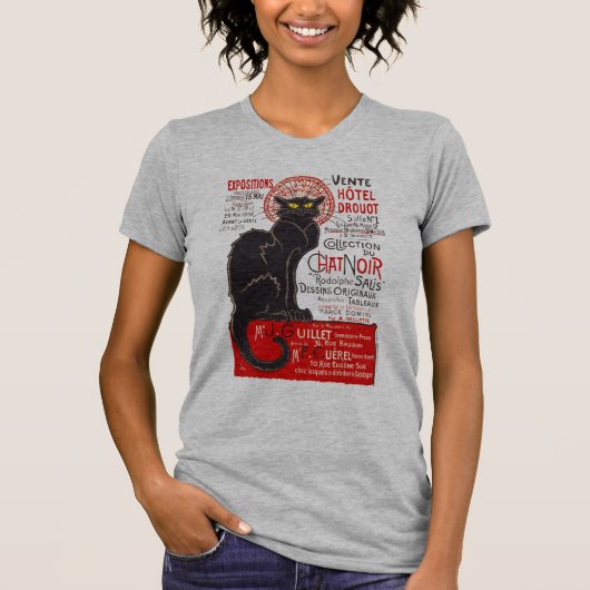 Tournee du Chat Noir French Art Nouveau Black Cat T-shirt (Voorkant)