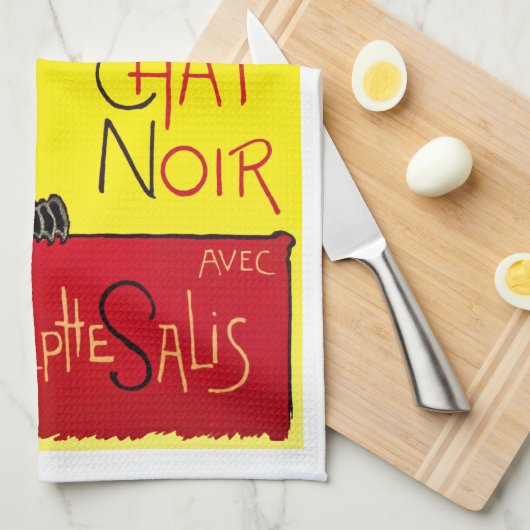Tournee du Chat Noir French Cabaret Kitchen Towel Theedoek (Quarter Fold)