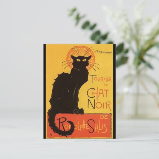 Tournée du Chat Noir, Steinlen Black Cat  Briefkaart (Staand voorkant)