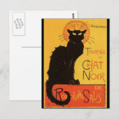 Tournée du Chat Noir, Steinlen Black Cat  Briefkaart (Voorkant / Achterkant)