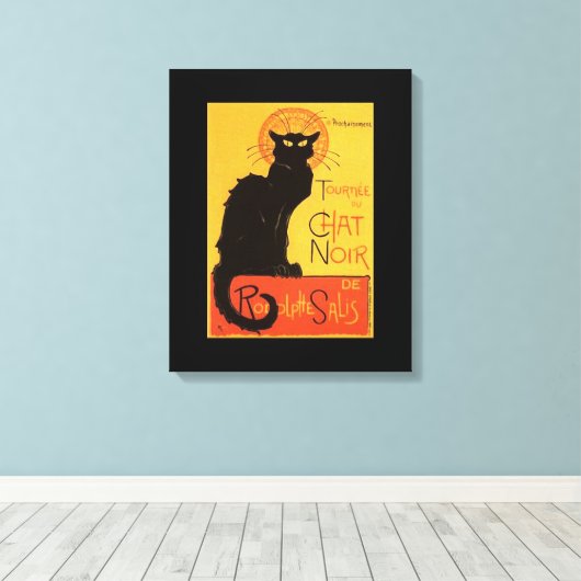 Tournée du Chat Noir, Steinlen Black Cat Canvas Afdruk (Insitu (Houten vloer))
