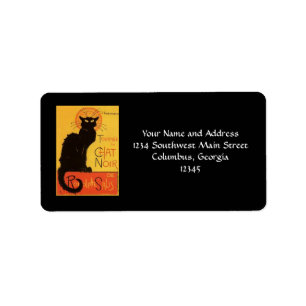 Tournée du Chat Noir, Steinlen Black Cat  Etiket