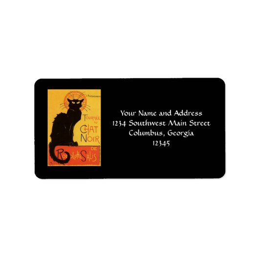 Tournée du Chat Noir, Steinlen Black Cat  Etiket (Voorkant)