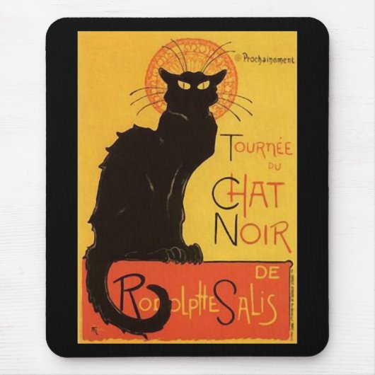 Tournée du Chat Noir, Steinlen Black Cat  Muismat (Voorkant)