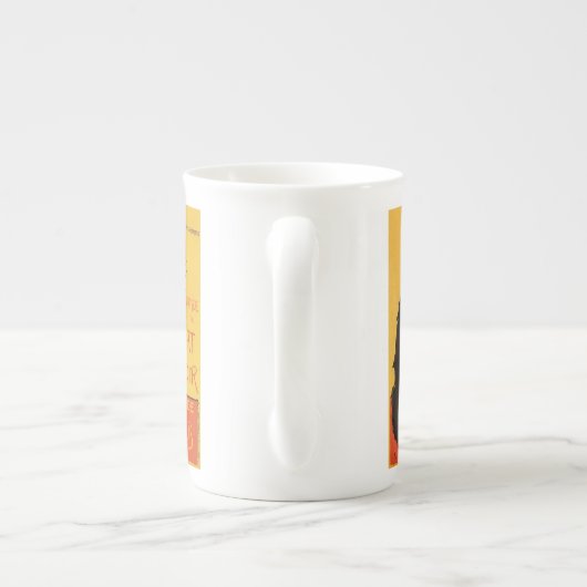 Tournée du Chat Noir, Steinlen Black Cat  Porselein Kop (Achterkant)