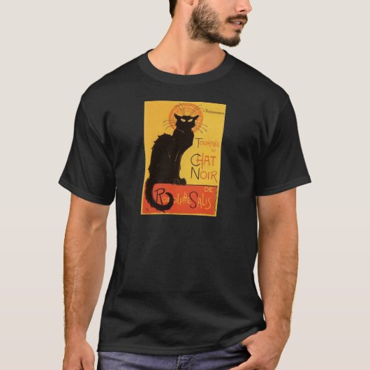 Tournée du Chat Noir, Steinlen Black Cat  T-shirt (Voorkant)