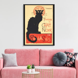Tournee du Chat Noir Vintage Black Cat Art Nouveau Canvas Afdruk