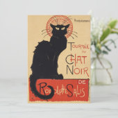 Tournee du Chat Noir Vintage Zwarte Kat Art Nouvea Kaart (Staand voorkant)