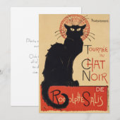 Tournee du Chat Noir Vintage Zwarte Kat Art Nouvea Kaart (Voorkant / Achterkant)
