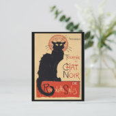 Tournee du Chat Noir  Zwart Cat Art Nouveau Briefkaart (Staand voorkant)