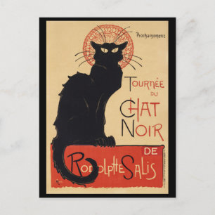 Tournee du Chat Noir  Zwart Cat Art Nouveau Briefkaart