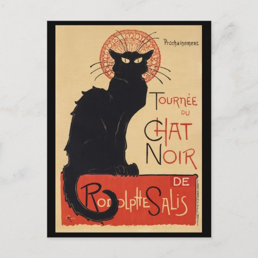 Tournee du Chat Noir  Zwart Cat Art Nouveau Briefkaart (Voorkant)