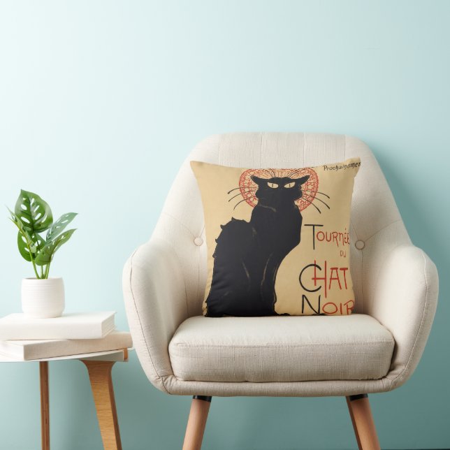 Tournee du Chat Noir  Zwart Cat Art Nouveau Kussen (Stoel)