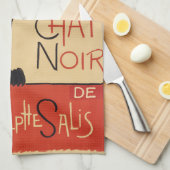 Tournee du Chat Noir Zwart Cat Art Nouveau Theedoek (Quarter Fold)