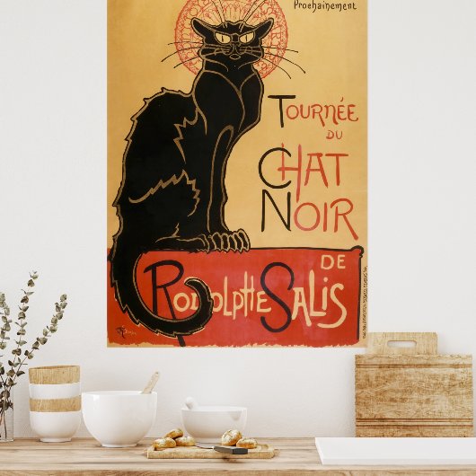 Tournee Du Chat Noir (zwarte kat) Poster (Keuken)