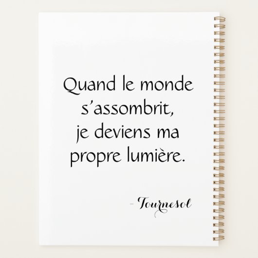 Tournesol lumineux pixelisé planner (Achterkant)