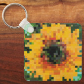 Tournesol lumineux sur fond vert sleutelhanger (Voorkant)
