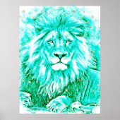 *~* Tourquoise Art Artistic Celestial LION AP23 Poster (Voorkant)