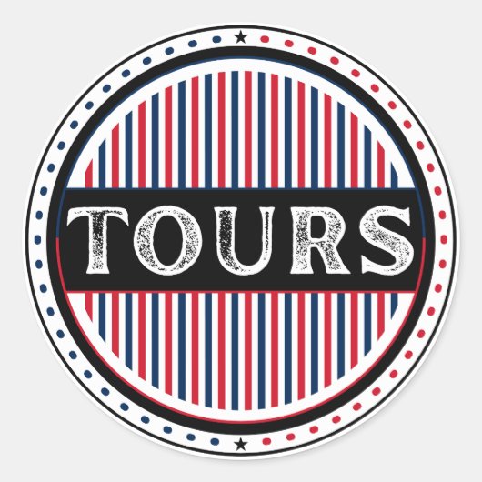 Tours City Pride Emblem – French Identity Ronde Sticker (Voorkant)