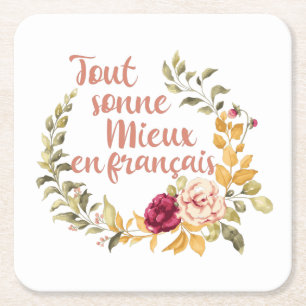 Tout Sonne Mieux en Français French Kartonnen Onderzetters