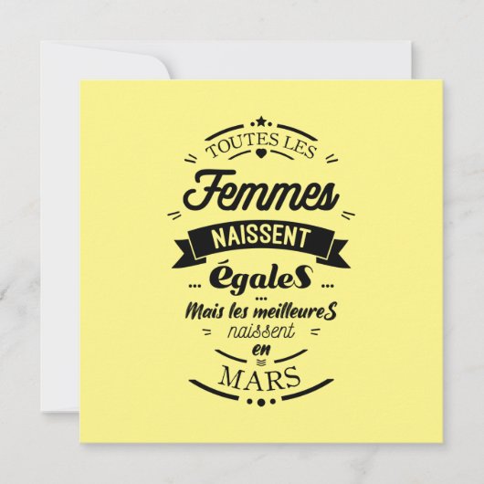 Toutes les femmes naissent égales - Mars Kaart (Voorkant)