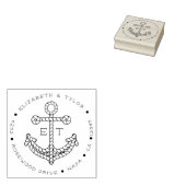 Touw Anker Custom Monogrammed Retouradres Rubberstempel (Gestempeld)