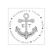 Touw Anker Custom Monogrammed Retouradres Rubberstempel (Afrduk)