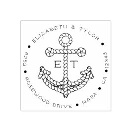 Touw Anker Custom Monogrammed Retouradres Rubberstempel