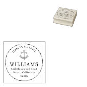 Touw Anker Vet Familienaam Aangepast adres Rubberstempel (Gestempeld)