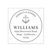 Touw Anker Vet Familienaam Aangepast adres Rubberstempel (Afrduk)