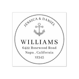 Touw Anker Vet Familienaam Aangepast adres Rubberstempel