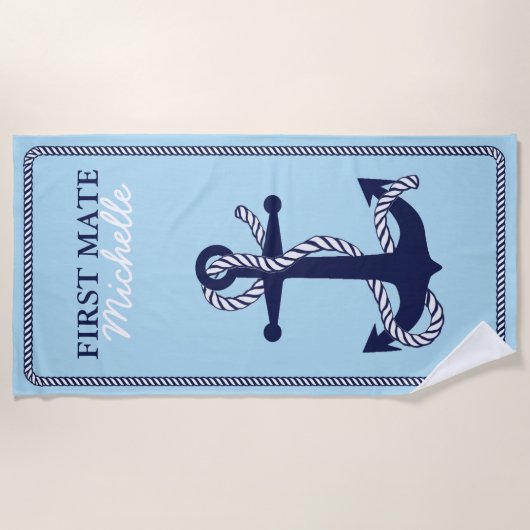 Touw en anker Navy First Mate ID402 Strandlaken (Voorkant)