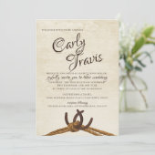 Touw en Hoefijzers Bruiloft Kaart (Staand voorkant)