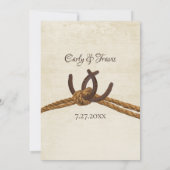 Touw en Hoefijzers Bruiloft Kaart (Achterkant)